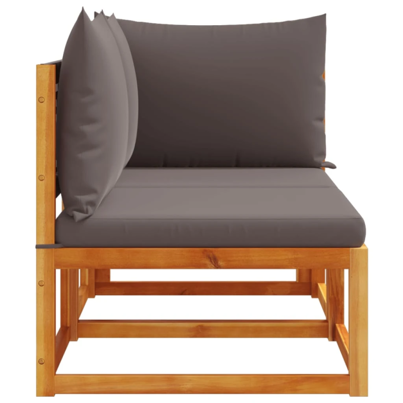 vidaXL dārza dīvāns ar spilveniem, divvietīgs, akācija un rotangpalma