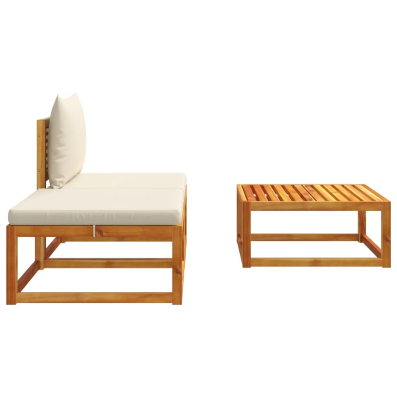 vidaXL trīsdaļīgs dārza dīvānu komplekts ar spilveniem, akācija un rotangpalma