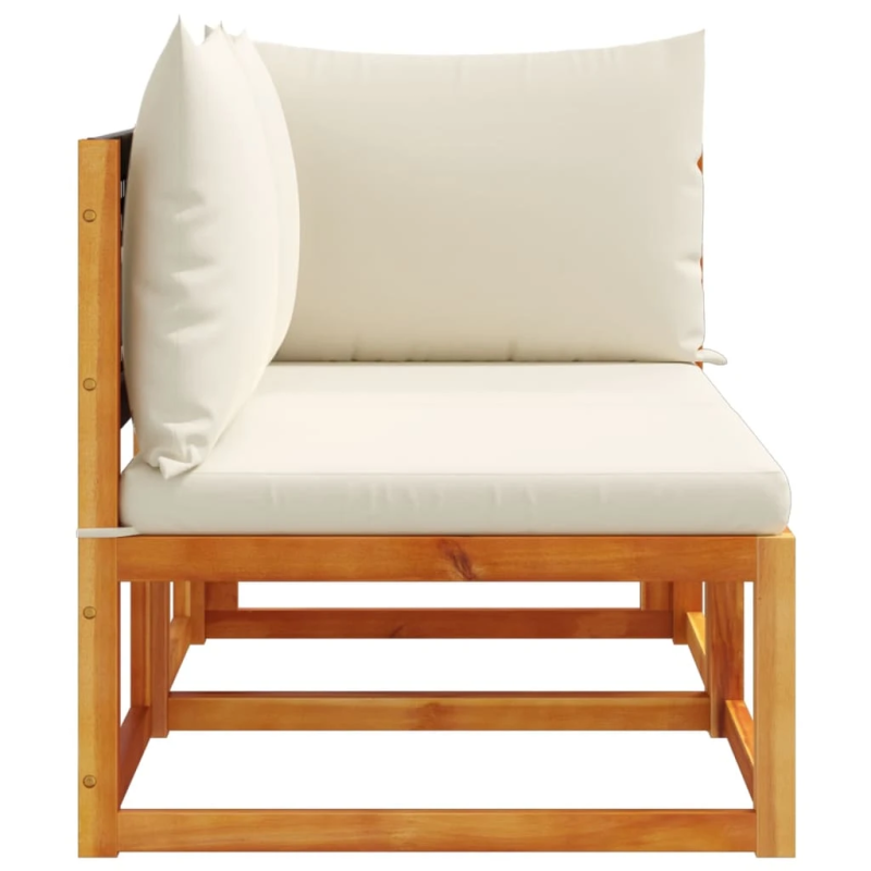 vidaXL dārza dīvāns ar spilveniem, divvietīgs, akācija un rotangpalma