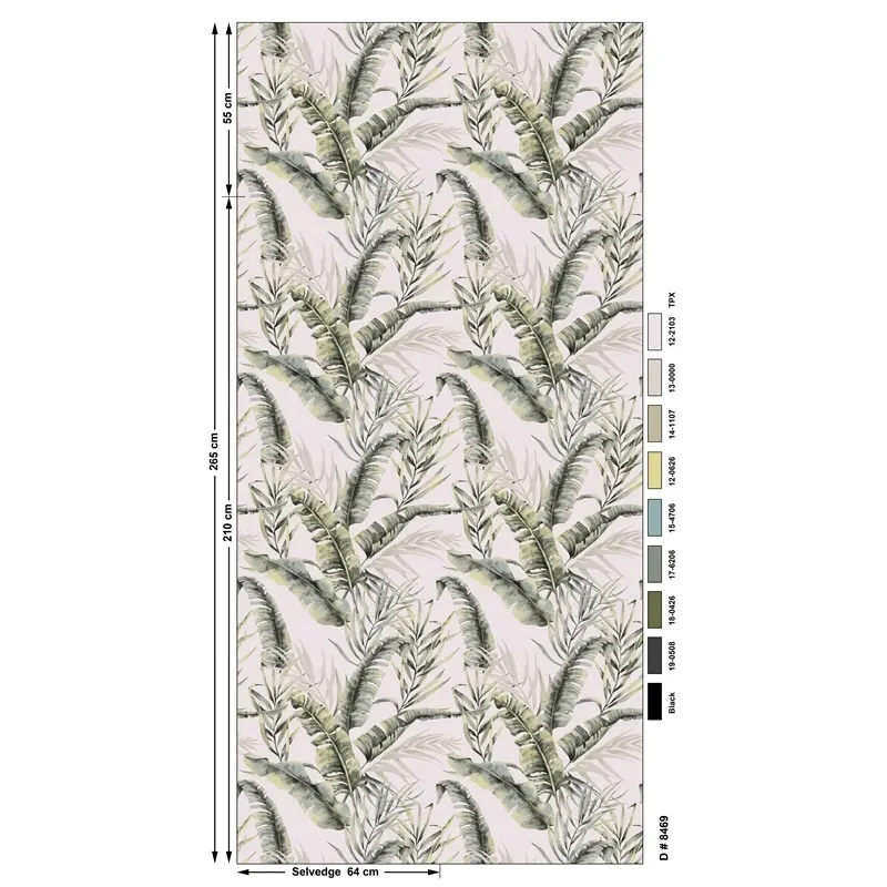 Gultas veļas komplekts Domoletti Percale Palm Poetry, zaļa, 140 x 200 cm