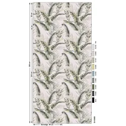 Комплект постельного белья Domoletti Percale Palm Poetry, зеленый, 200 x 220 cm