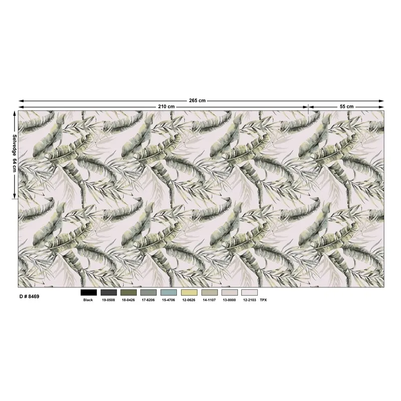 Patalynės užvalkalų komplektas Domoletti Percale Palm Poetry, žalia sp., 200 x 220 cm