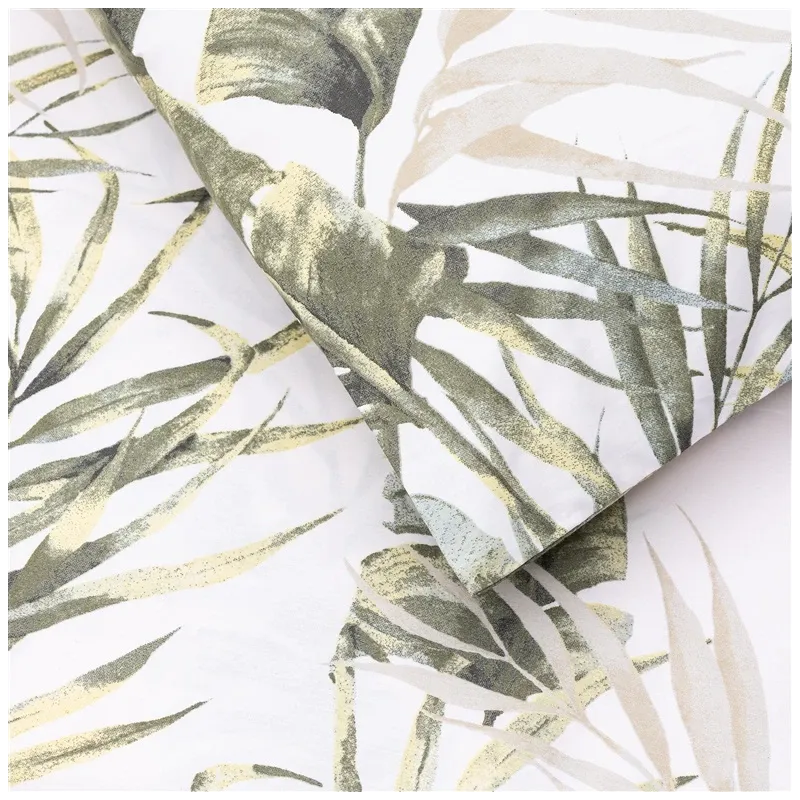 Patalynės užvalkalų komplektas Domoletti Percale Palm Poetry, žalia sp., 200 x 220 cm