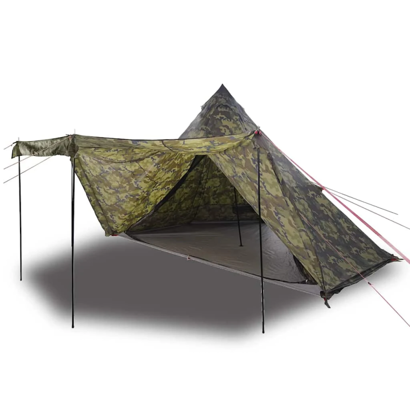 vidaXL ģimenes telts, tipi, 8 personām, kamuflāža, ūdensnecaurlaidīga