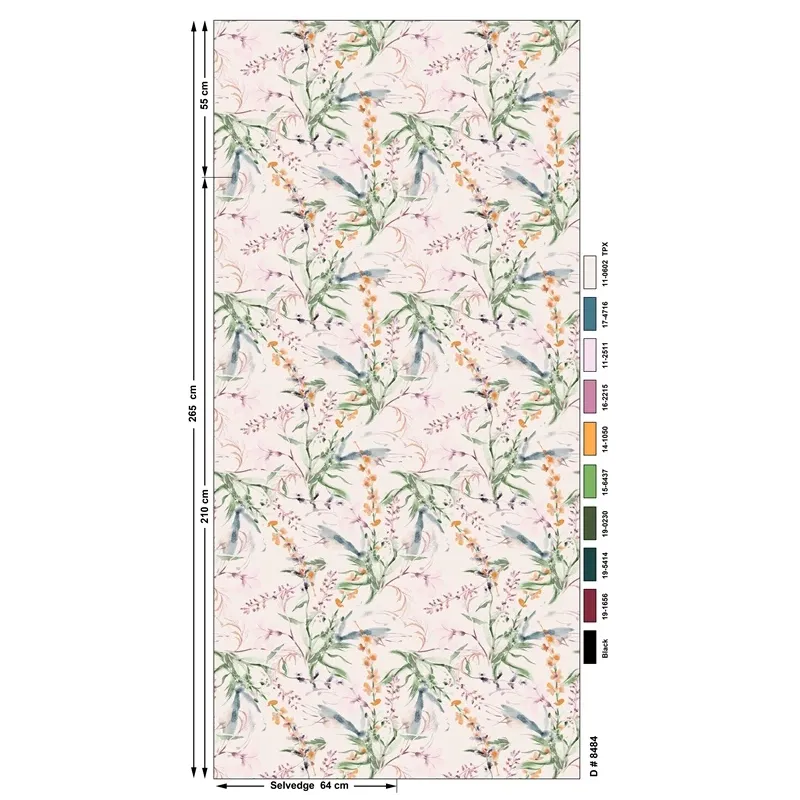 Gultas veļas komplekts Domoletti Percale Petal Symphony, rozā, 200 x 220 cm