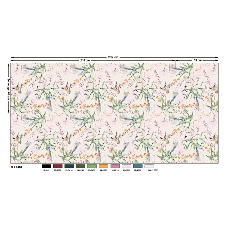 Gultas veļas komplekts Domoletti Percale Petal Symphony, rozā, 200 x 220 cm