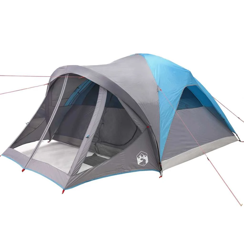 vidaXL ģimenes telts, tuneļa, 6 personām, zila, ūdensnecaurlaidīga