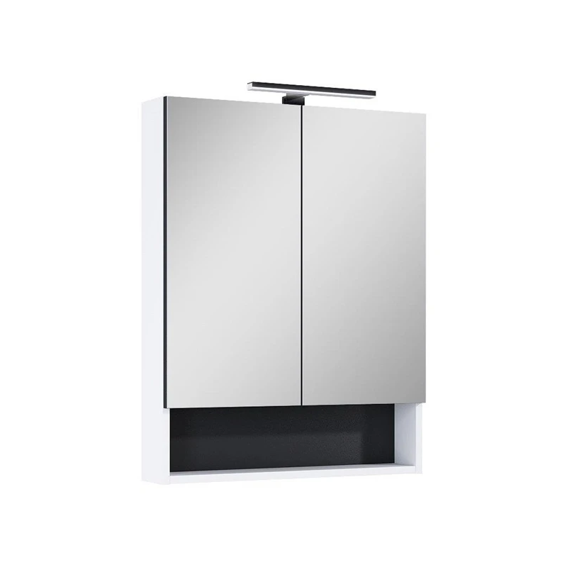 Pakaramais vannas skapis ar spoguli Lamello, balts, 18.8x60x79.7 cm