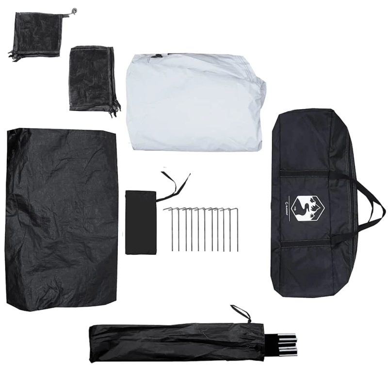 vidaXL kempinga telts 4 personām, balta, ūdensnecaurlaidīga, audums