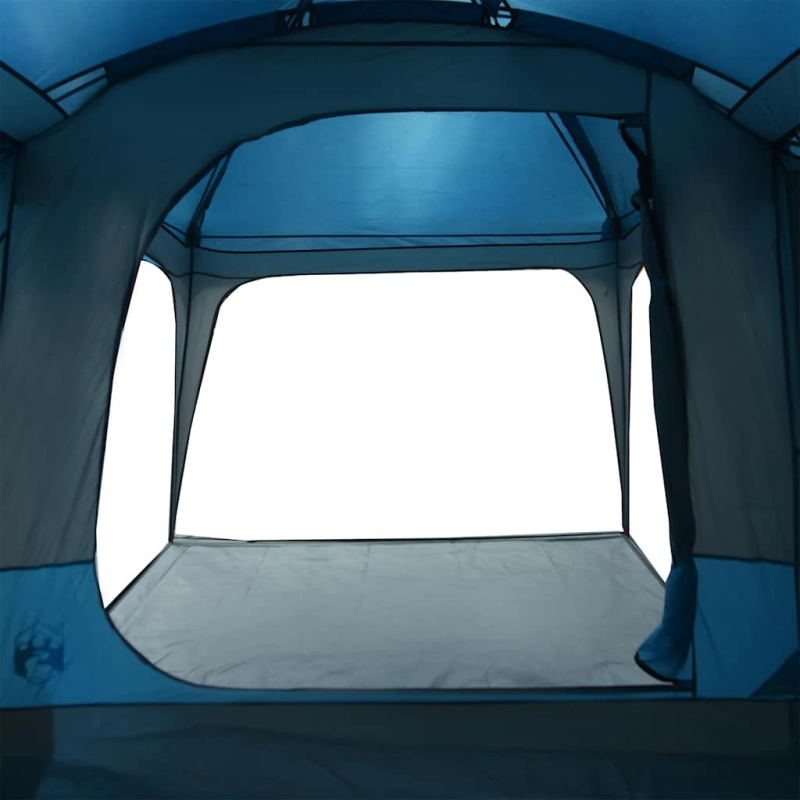 vidaXL ģimenes telts ar verandu 9 personām, zila, ūdensnecaurlaidīga