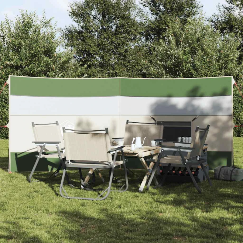 vidaXL Camping Windbreak Green 340x130 cm Ūdensizturīgs