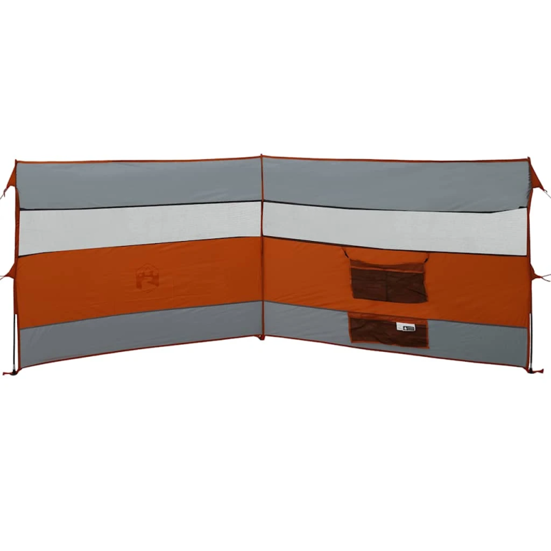 vidaXL kempinga vēja aizsargs, pelēks, oranžs, 340x130 cm, ūdensdrošs