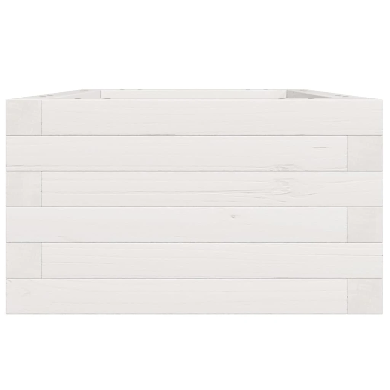 vidaXL dārza puķu kaste, balta, 40x40x23 cm, priedes masīvkoks