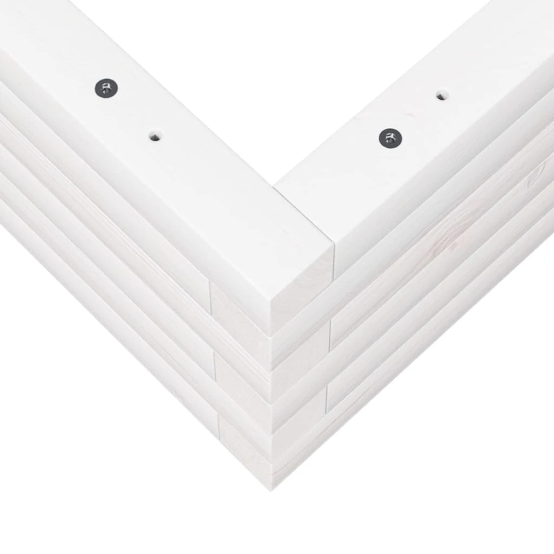 vidaXL dārza puķu kaste, balta, 50x50x23 cm, priedes masīvkoks