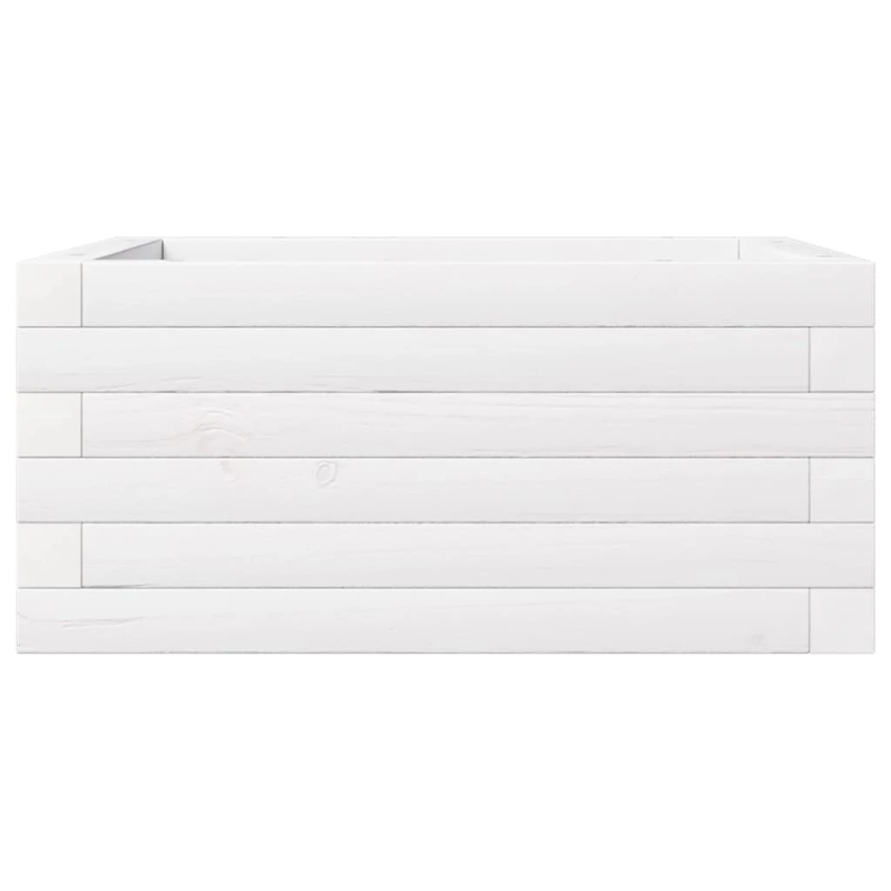 vidaXL dārza puķu kaste, balta, 50x50x23 cm, priedes masīvkoks