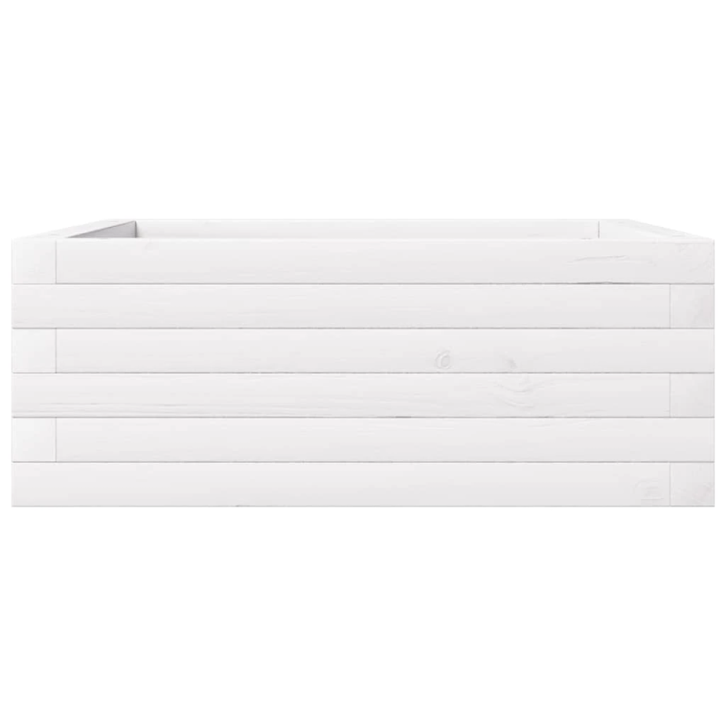 vidaXL dārza puķu kaste, balta, 60x60x23 cm, priedes masīvkoks