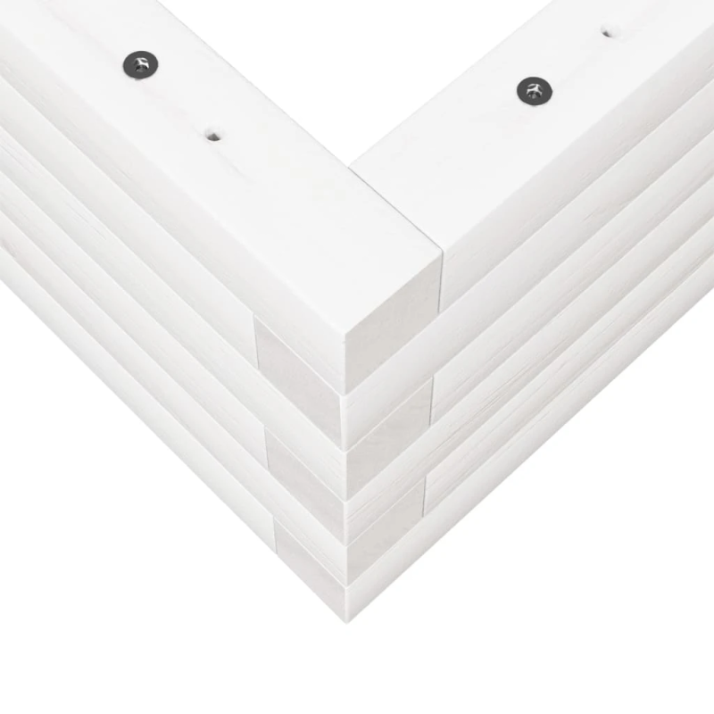 vidaXL dārza puķu kaste, balta, 70x40x23 cm, priedes masīvkoks