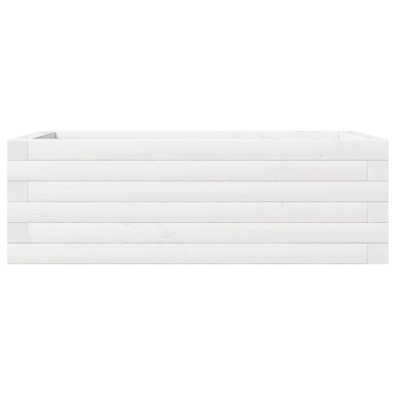 vidaXL dārza puķu kaste, balta, 70x40x23 cm, priedes masīvkoks