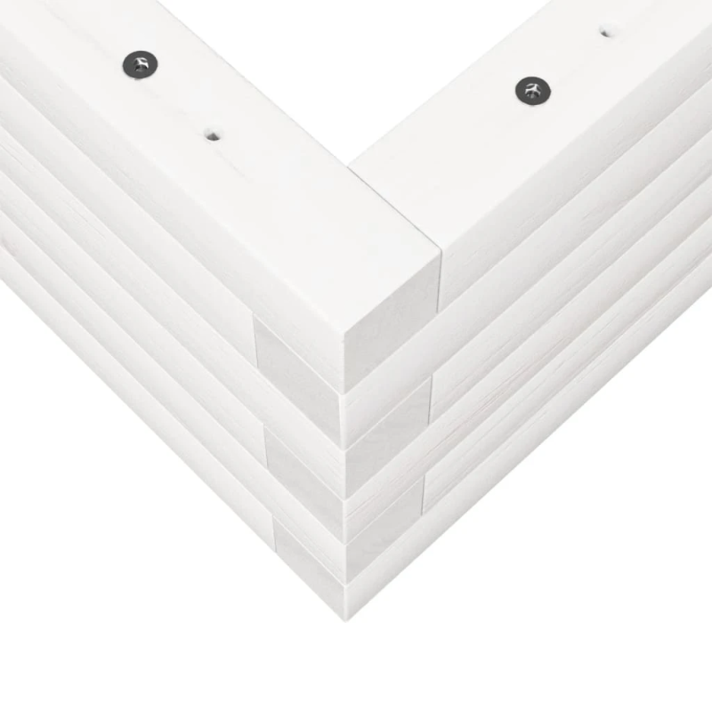 vidaXL dārza puķu kaste, balta, 90x40x23 cm, priedes masīvkoks