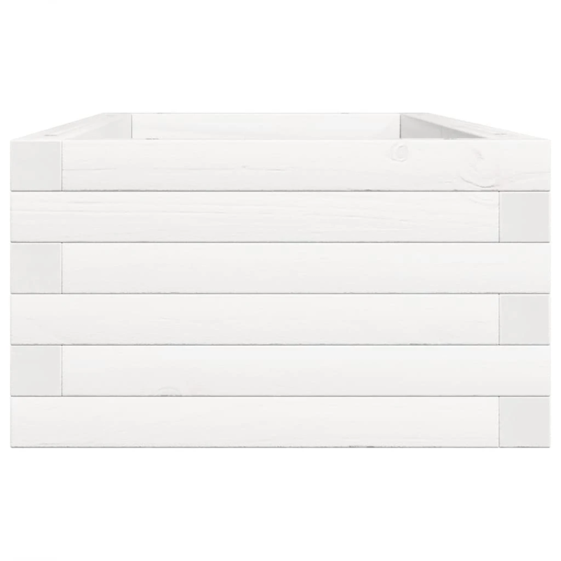 vidaXL dārza puķu kaste, balta, 90x40x23 cm, priedes masīvkoks