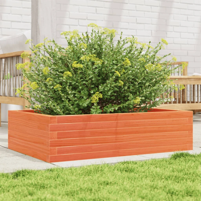 vidaXL dārza puķu kaste, vaska brūnas, 90x60x23 cm, priedes masīvkoks