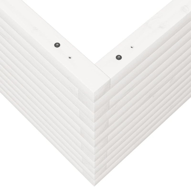 vidaXL dārza puķu kaste, balta, 60x60x45,5 cm, priedes masīvkoks