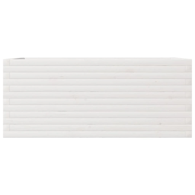 vidaXL dārza puķu kaste, balta, 110x60x45,5 cm, priedes masīvkoks