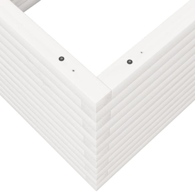 vidaXL dārza puķu kaste, balta, 110x60x45,5 cm, priedes masīvkoks