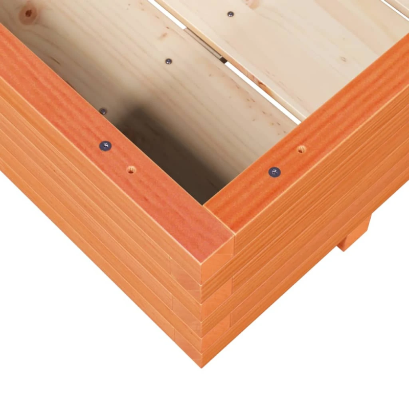 vidaXL dārza puķu kaste vaska brūnas 110x110x26,5 cm priedes masīvkoks