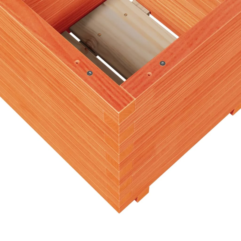 vidaXL dārza puķu kaste, vaska brūnas, 50x50x49,5cm, priedes masīvkoks