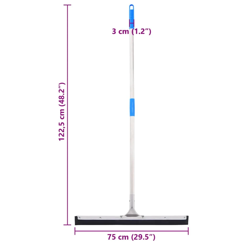 vidaXL grīdas tīrītājs, 75x122,5 cm, tērauds un gumija