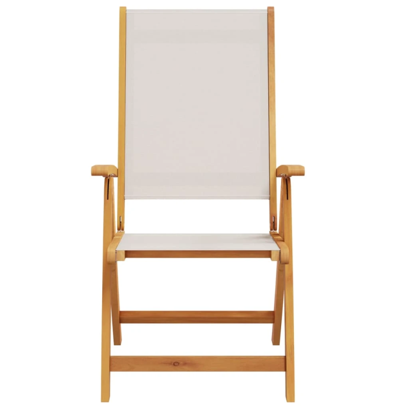 vidaXL saliekami dārza krēsli, 2 gab., akācijas masīvkoks, tekstilēns