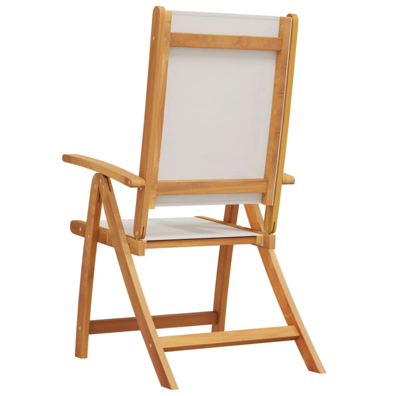 vidaXL saliekami dārza krēsli, 2 gab., akācijas masīvkoks, tekstilēns