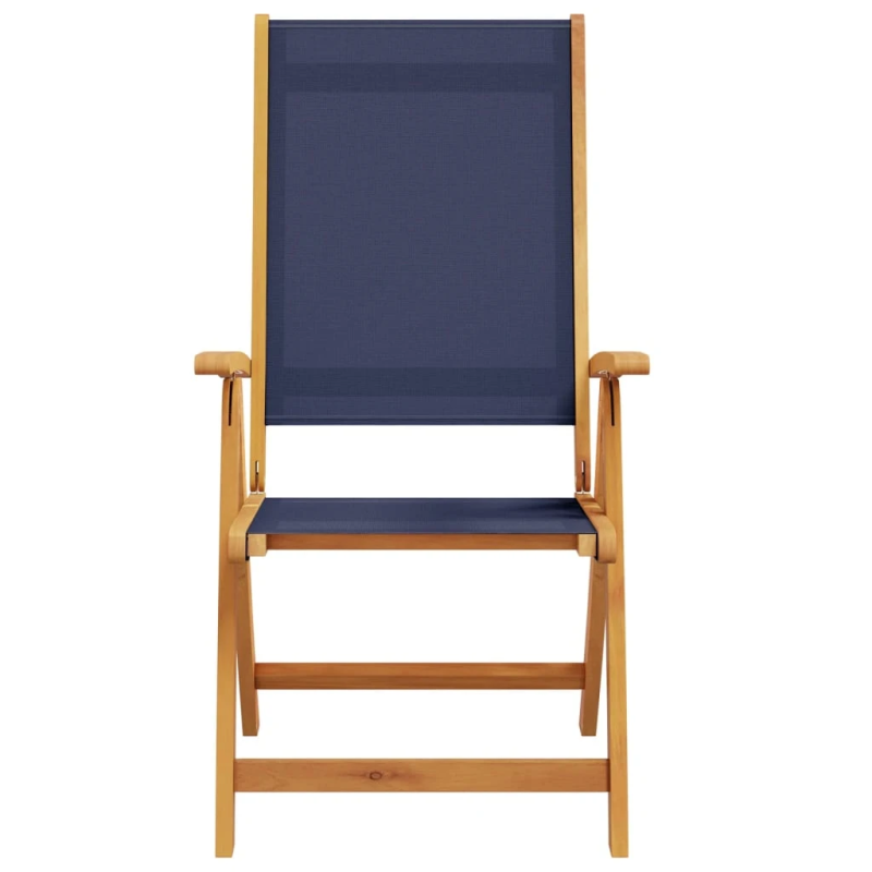 vidaXL saliekami dārza krēsli, 2 gab., akācijas masīvkoks, tekstilēns