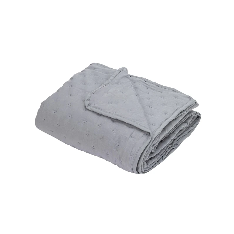 Gultas pārklājs washed pelēks 220x220cm