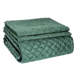 Комплект покрывал Domoletti Mink, зеленый, 220 см x 240 см