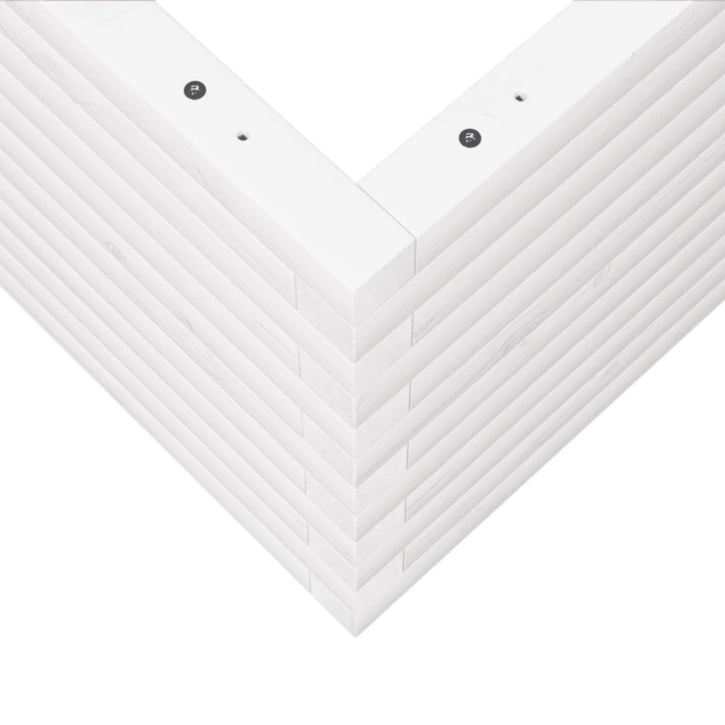 vidaXL dārza puķu kaste, balta, 50x50x46 cm, priedes masīvkoks