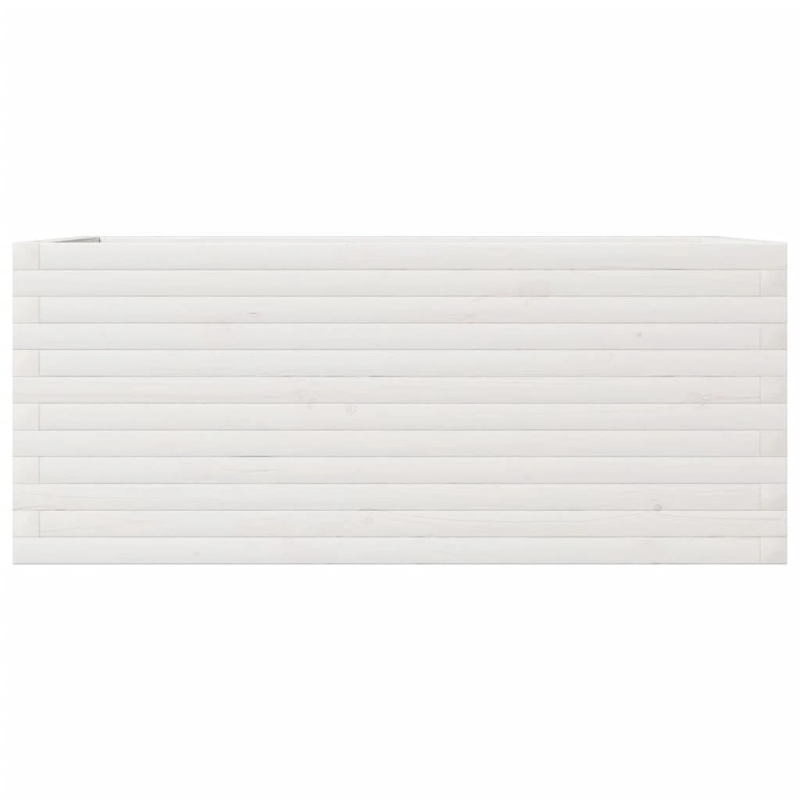 vidaXL dārza puķu kaste, balta, 110x60x46 cm, priedes masīvkoks