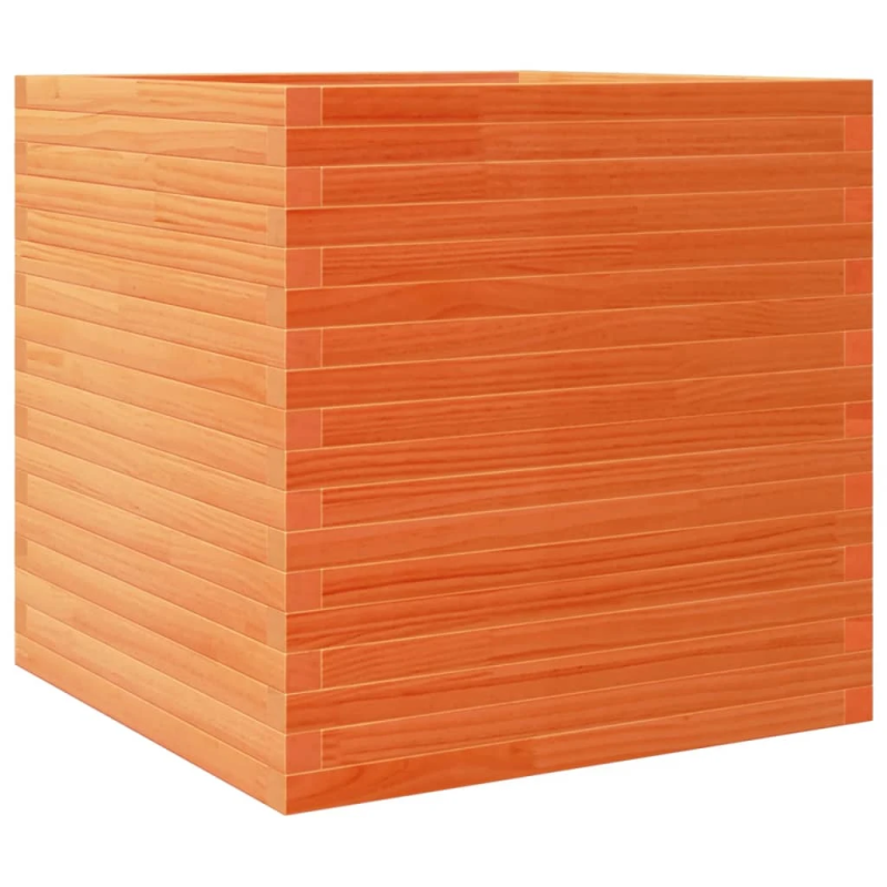 vidaXL dārza puķu kaste, vaska brūnas, 70x70x68,5cm, priedes masīvkoks