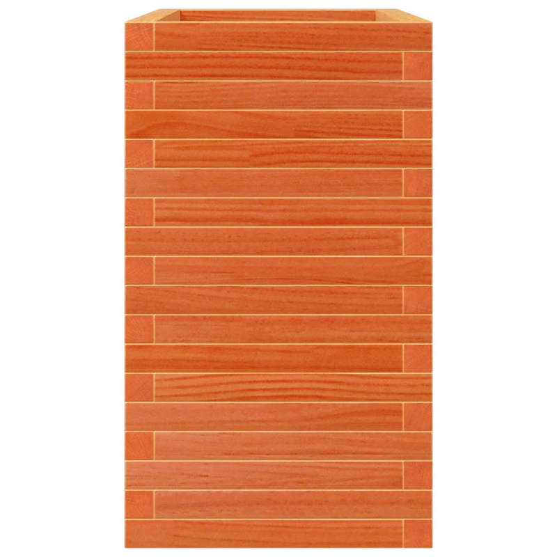 vidaXL dārza puķu kaste, vaska brūnas, 70x40x68,5cm, priedes masīvkoks