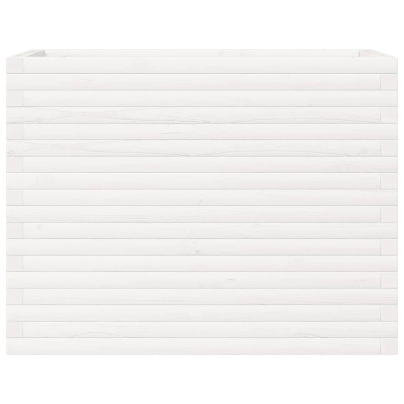 vidaXL dārza puķu kaste, balta, 90x40x68,5 cm, priedes masīvkoks