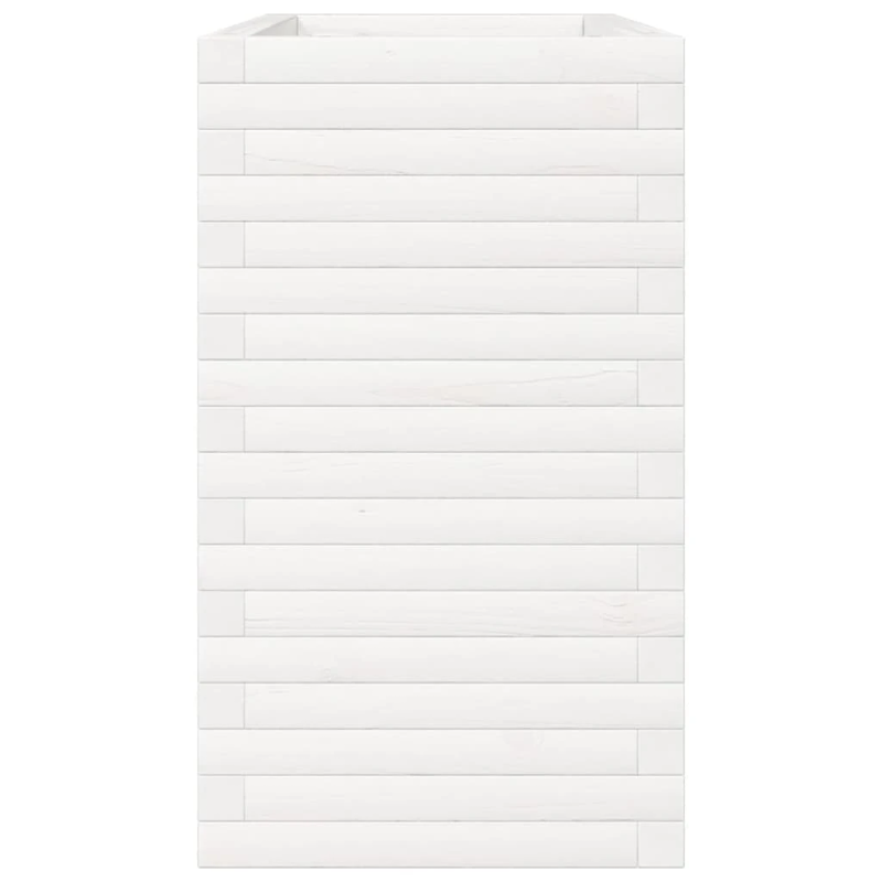 vidaXL dārza puķu kaste, balta, 90x40x68,5 cm, priedes masīvkoks