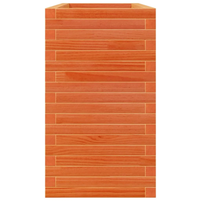 vidaXL dārza puķu kaste, vaska brūnas, 110x40x68,5cm priedes masīvkoks