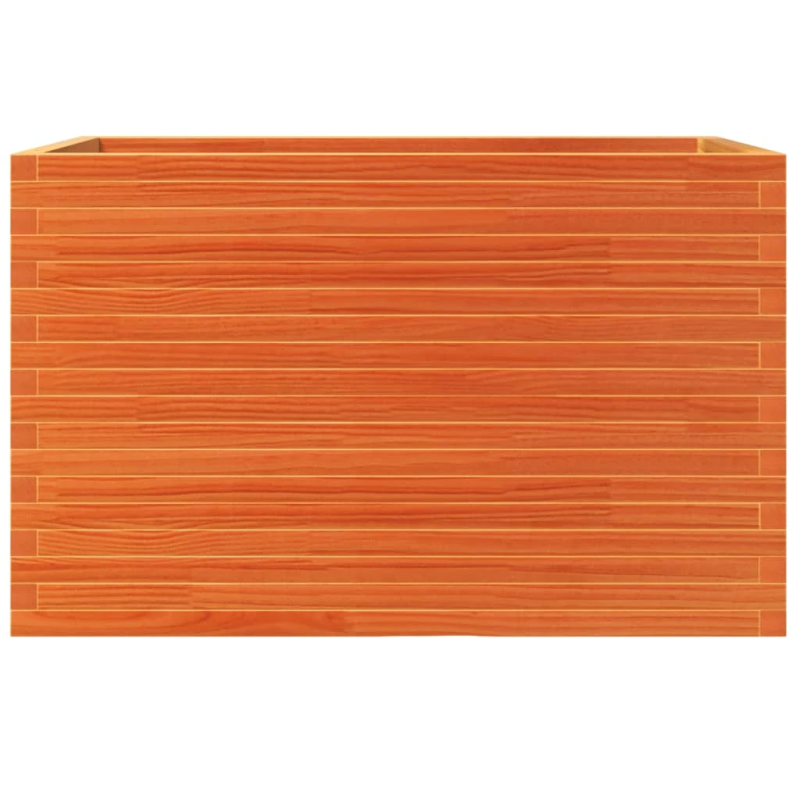 vidaXL dārza puķu kaste, vaska brūnas, 110x60x68,5cm priedes masīvkoks