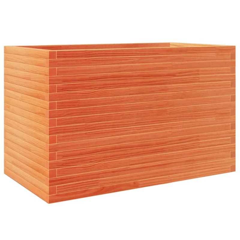 vidaXL dārza puķu kaste, vaska brūnas, 110x60x68,5cm priedes masīvkoks