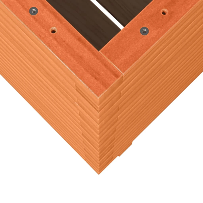 vidaXL dārza puķu kaste, vaska brūnas, 50x50x72 cm, priedes masīvkoks