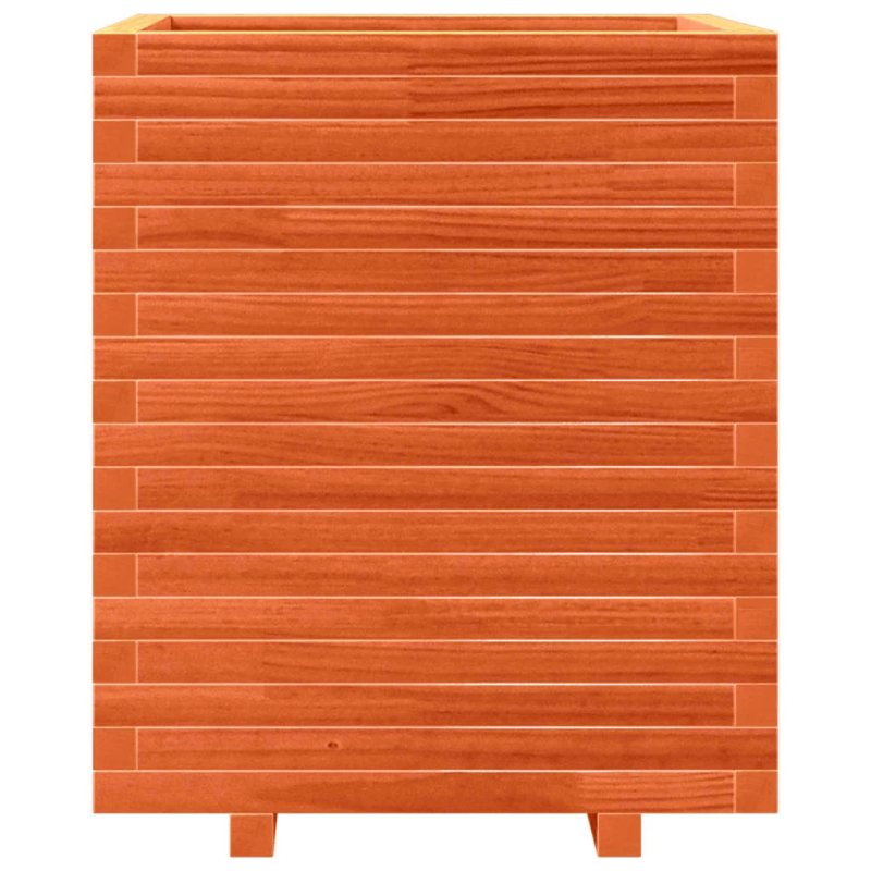 vidaXL dārza puķu kaste, vaska brūnas, 60x60x72 cm, priedes masīvkoks