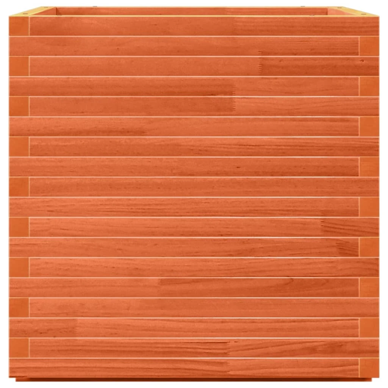 vidaXL dārza puķu kaste, vaska brūnas, 70x70x72 cm, priedes masīvkoks