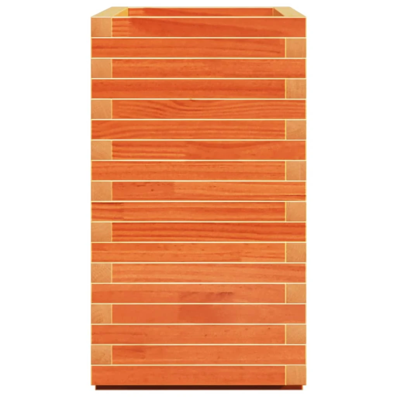 vidaXL dārza puķu kaste, vaska brūnas, 70x40x72 cm, priedes masīvkoks