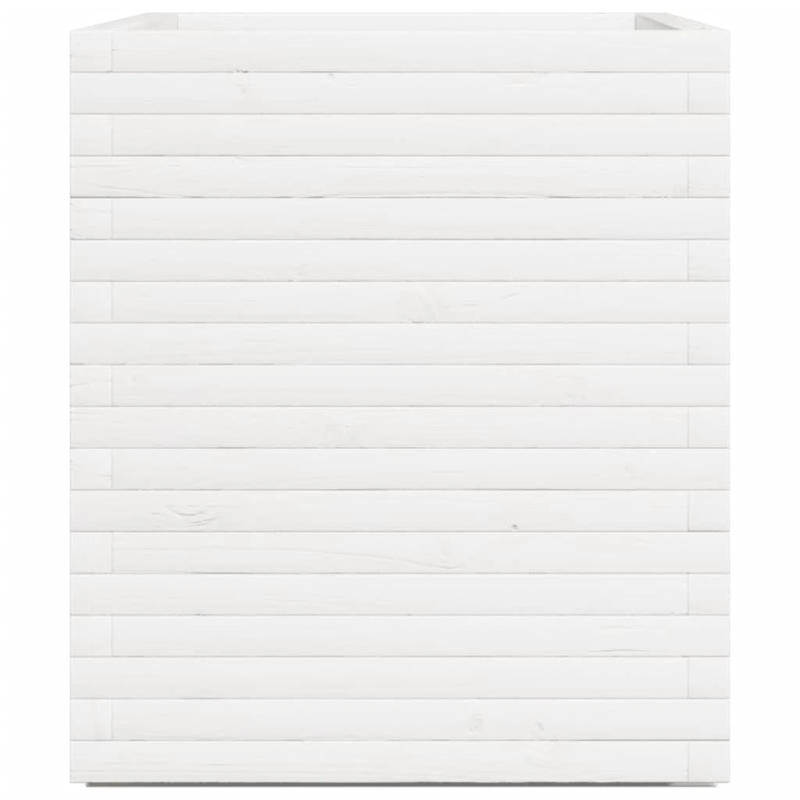 vidaXL dārza puķu kaste, balta, 90x60x72 cm, priedes masīvkoks